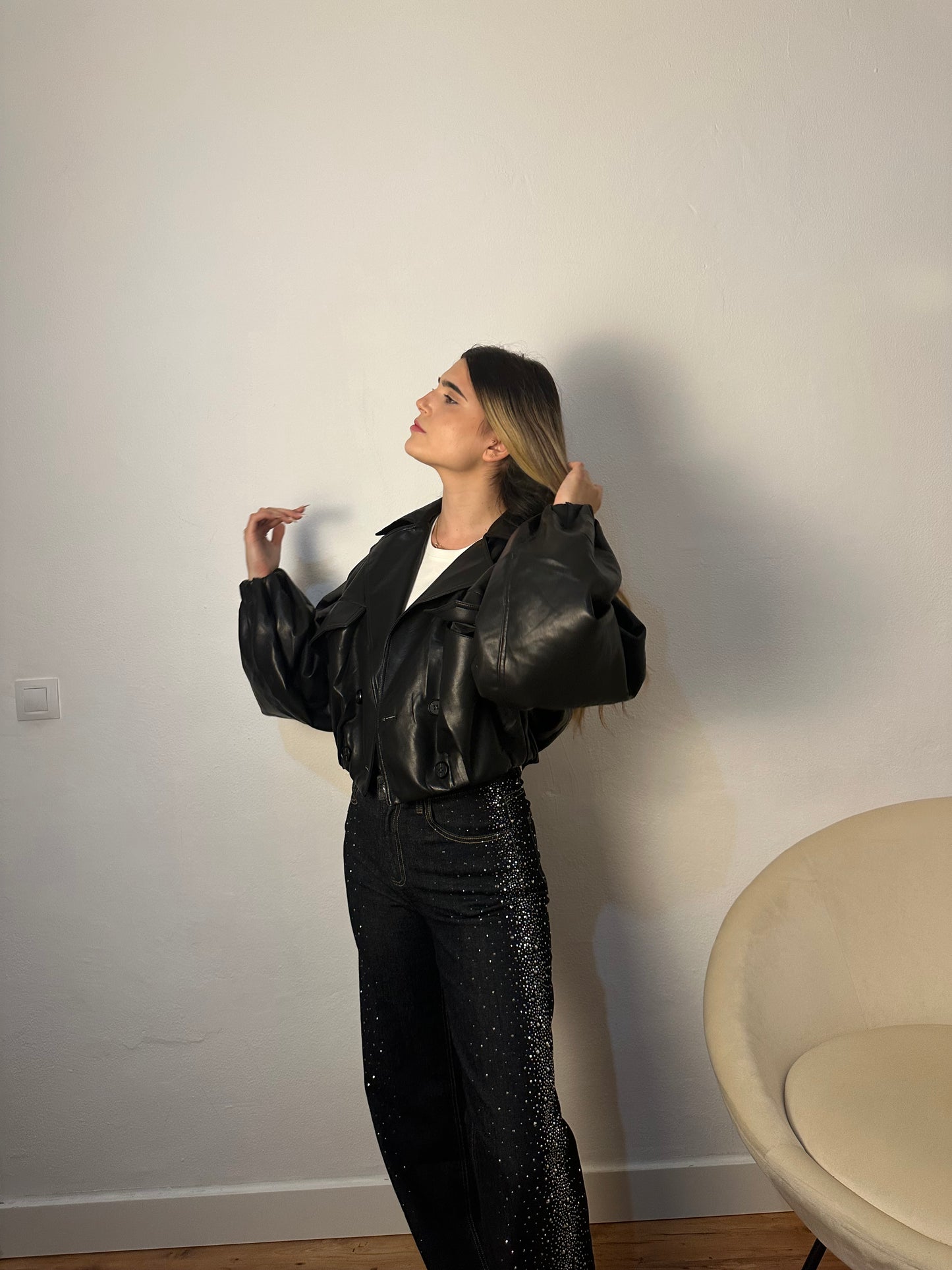 CHAQUETA POLIPIEL BLACK