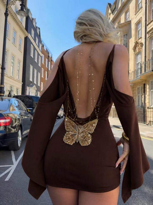 VESTIDO ESCOTE MARIPOSA