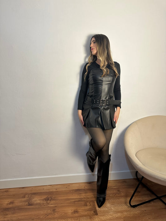 VESTIDO TABLAS POLIPIEL