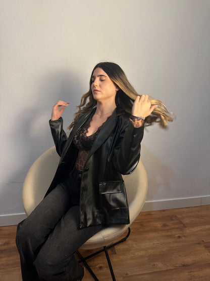 BLAZER POLIPIEL BLACK