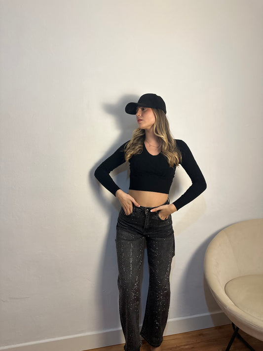 JEANS BALLON BRILL BLACK