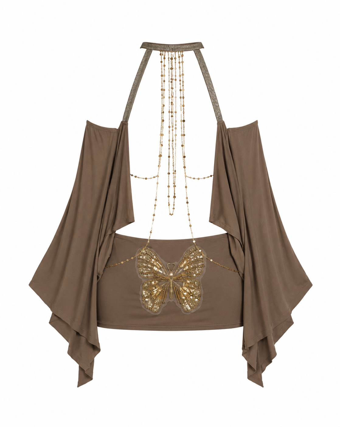 VESTIDO SIN ESCOTE MARIPOSA