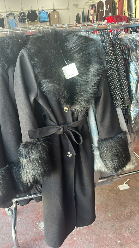 ABRIGO LARGO HAIR BLACK