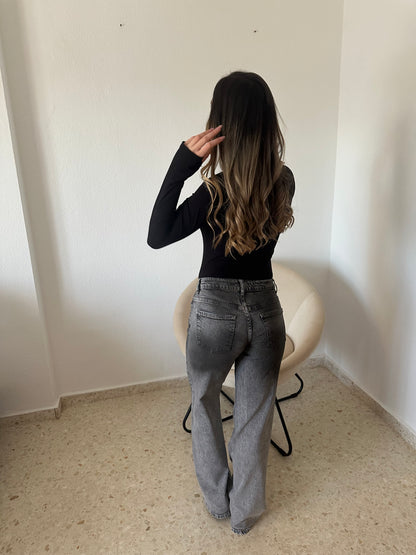 JEANS GREY DESGASTE