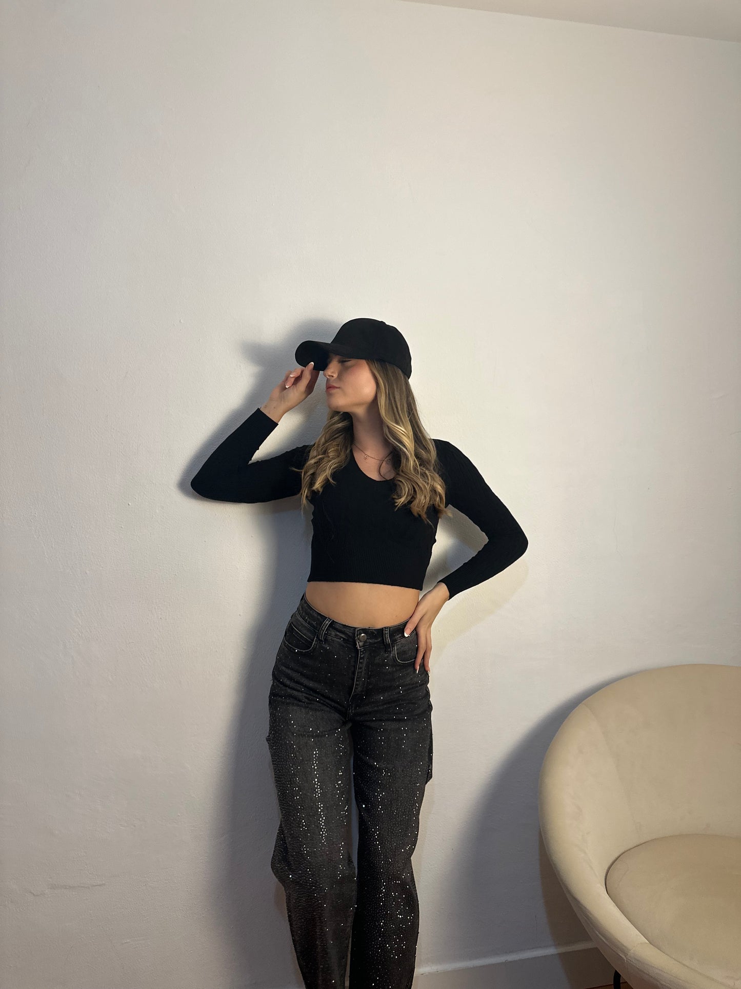 JEANS BALLON BRILL BLACK