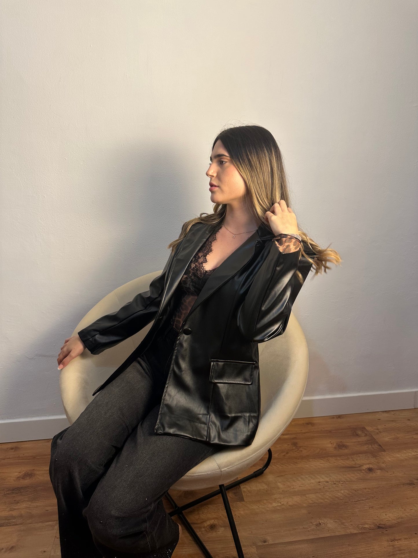 BLAZER POLIPIEL BLACK